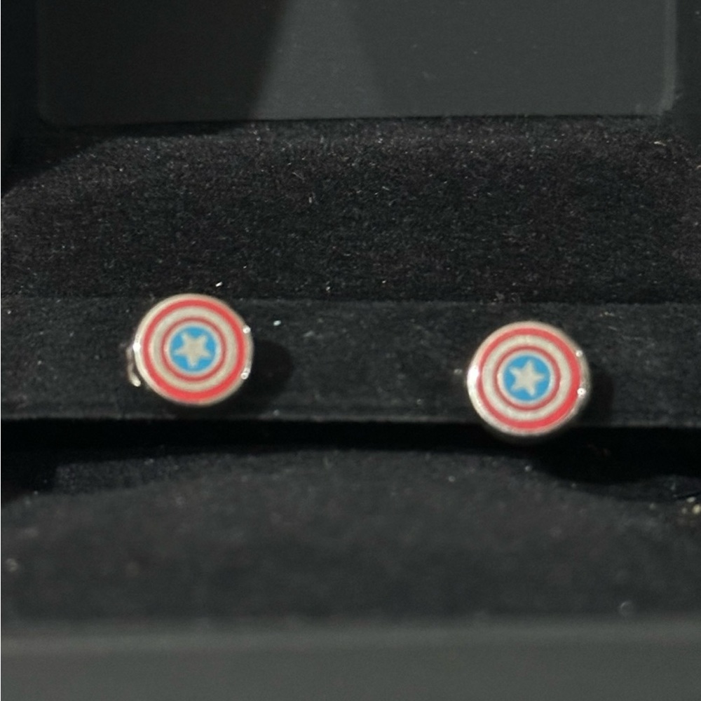Captain America Stud Earrings! Worn once!